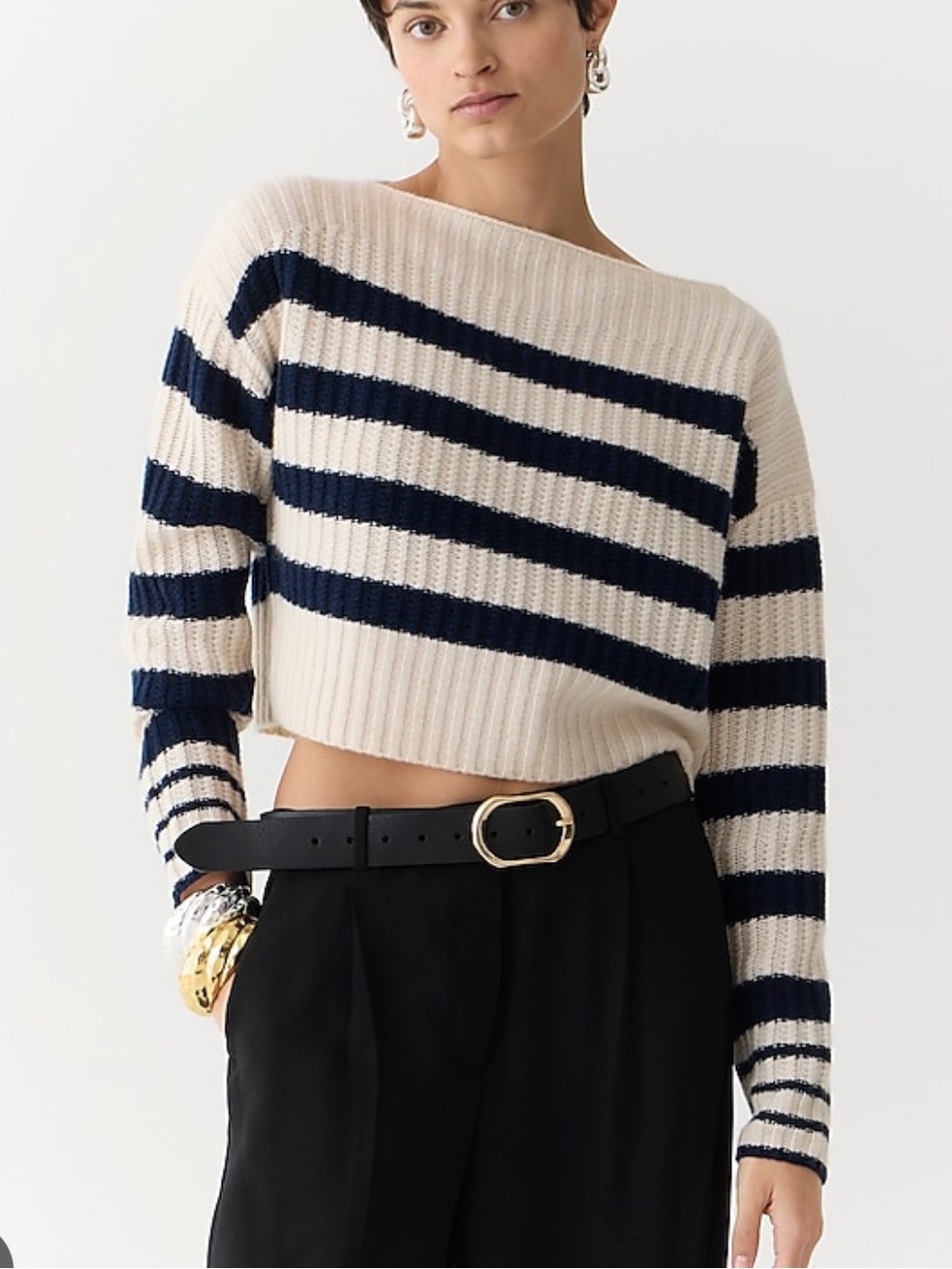 JCrew Cashmere Cropped Boatneck